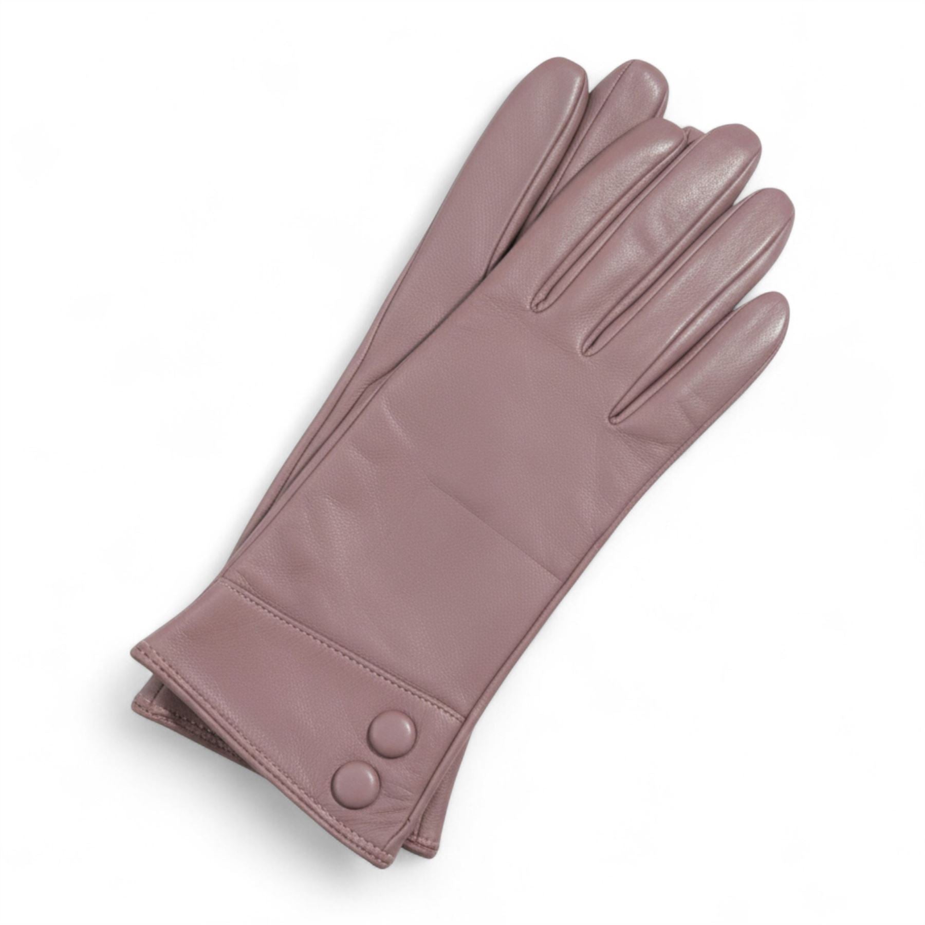 Women's Genuine Leather Decorative Buttons Gloves