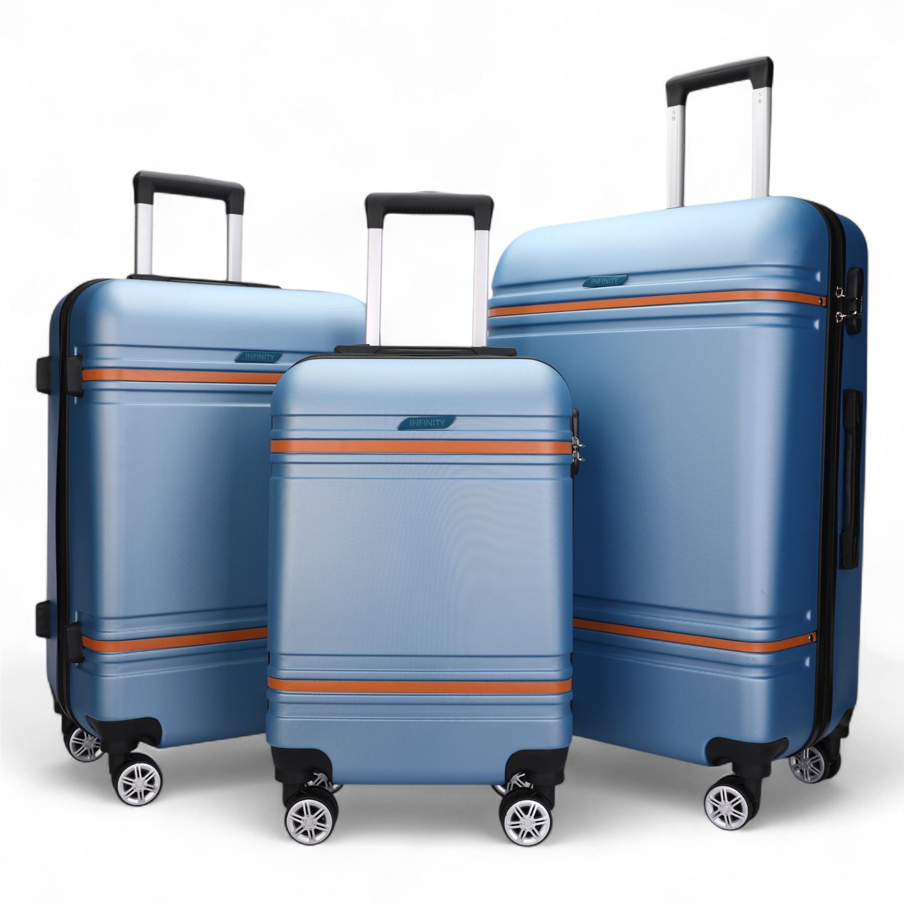Hard Shell Modern 4-Wheel Luggage Suitcase Set