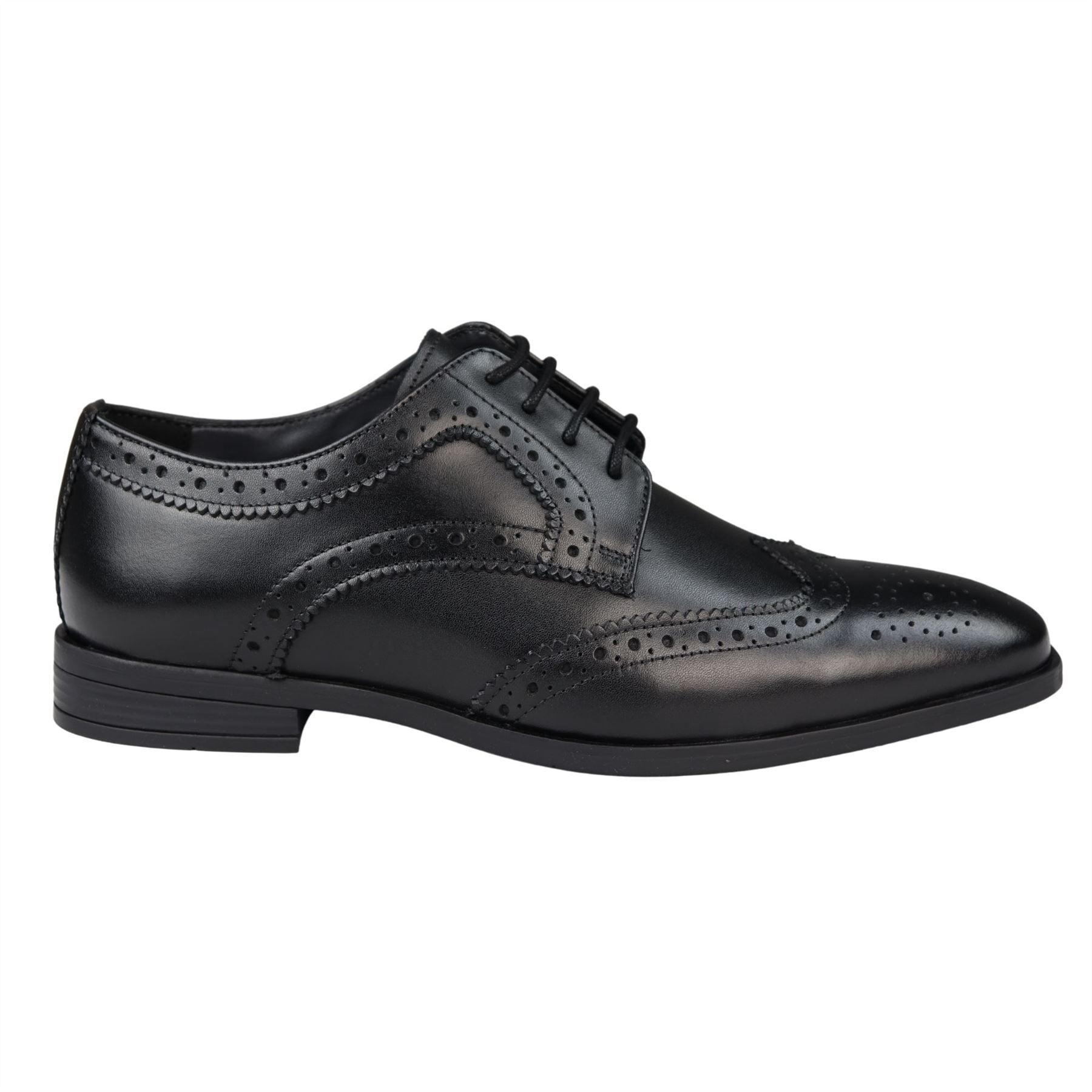 Mens Real Leather Smart Shoes Laced Brogue Shoes Black Brown Classic Gatsby Dress - Knighthood Store