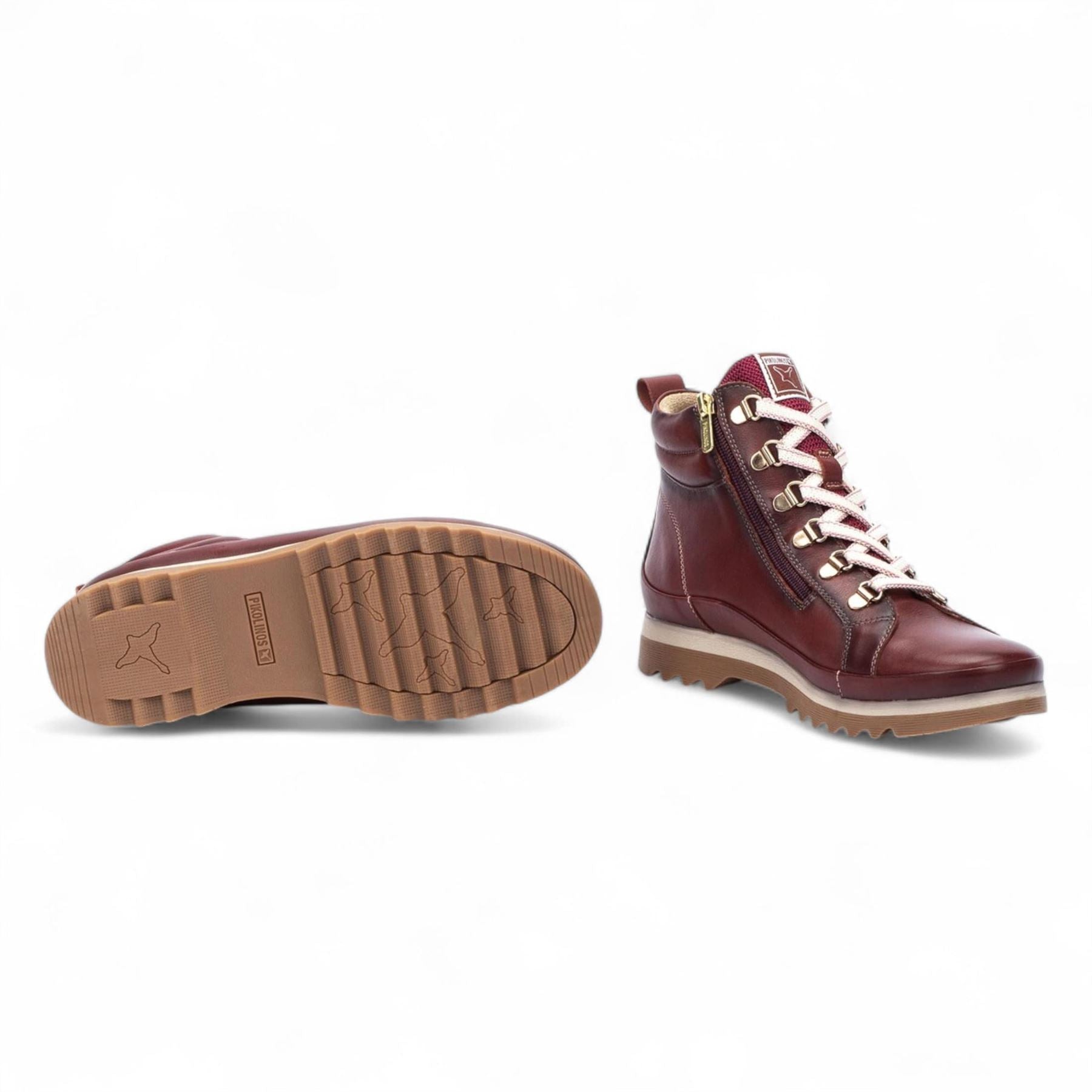 Vigo - Women’s Arcilla Red Leather Ankle Trainers Boots