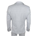 Men's Suit Grey Checked Tailored Fit 3 Piece Formal Dress - Knighthood Store