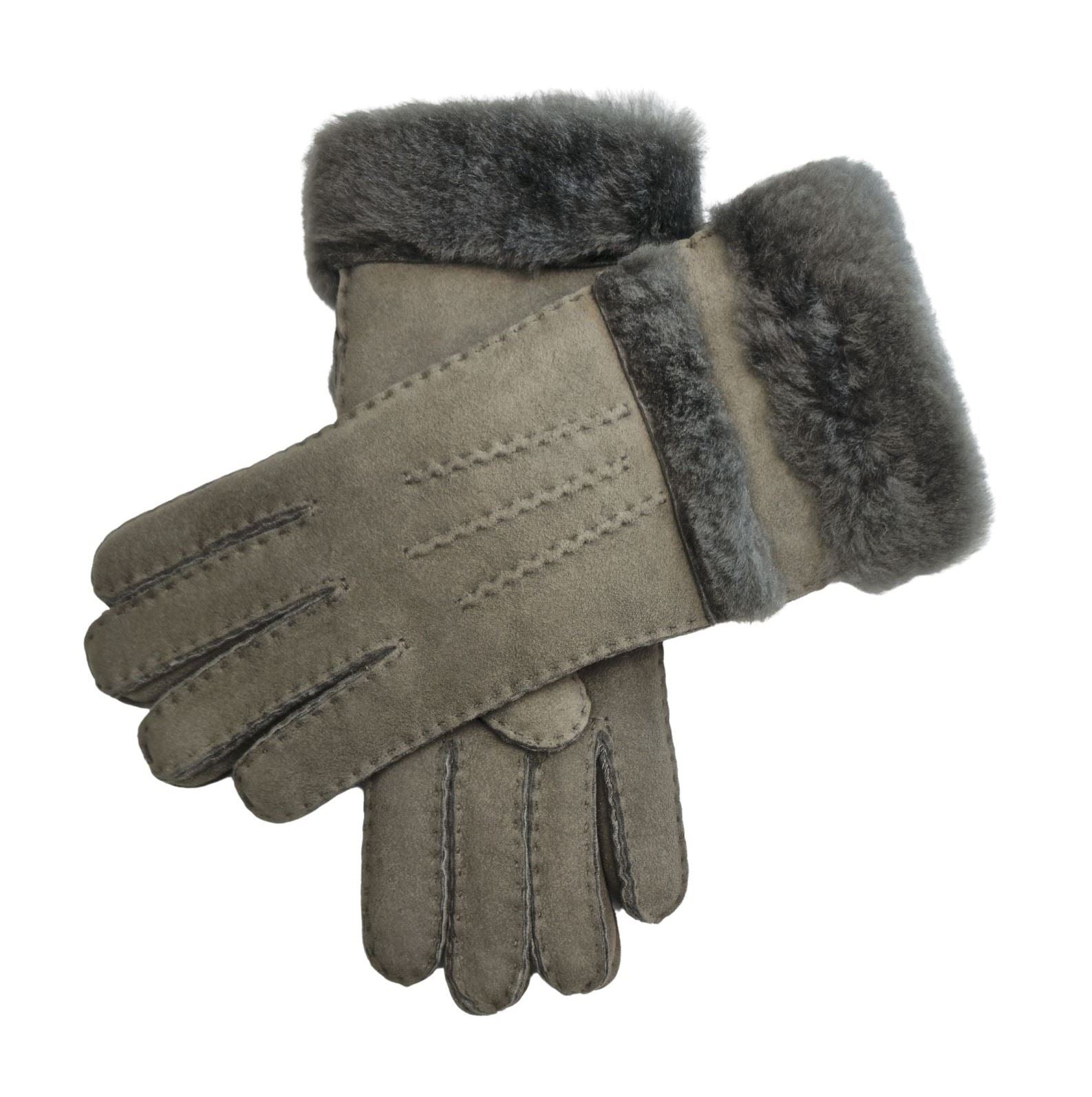 Women’s Plush Cuff Suede Leather Gloves