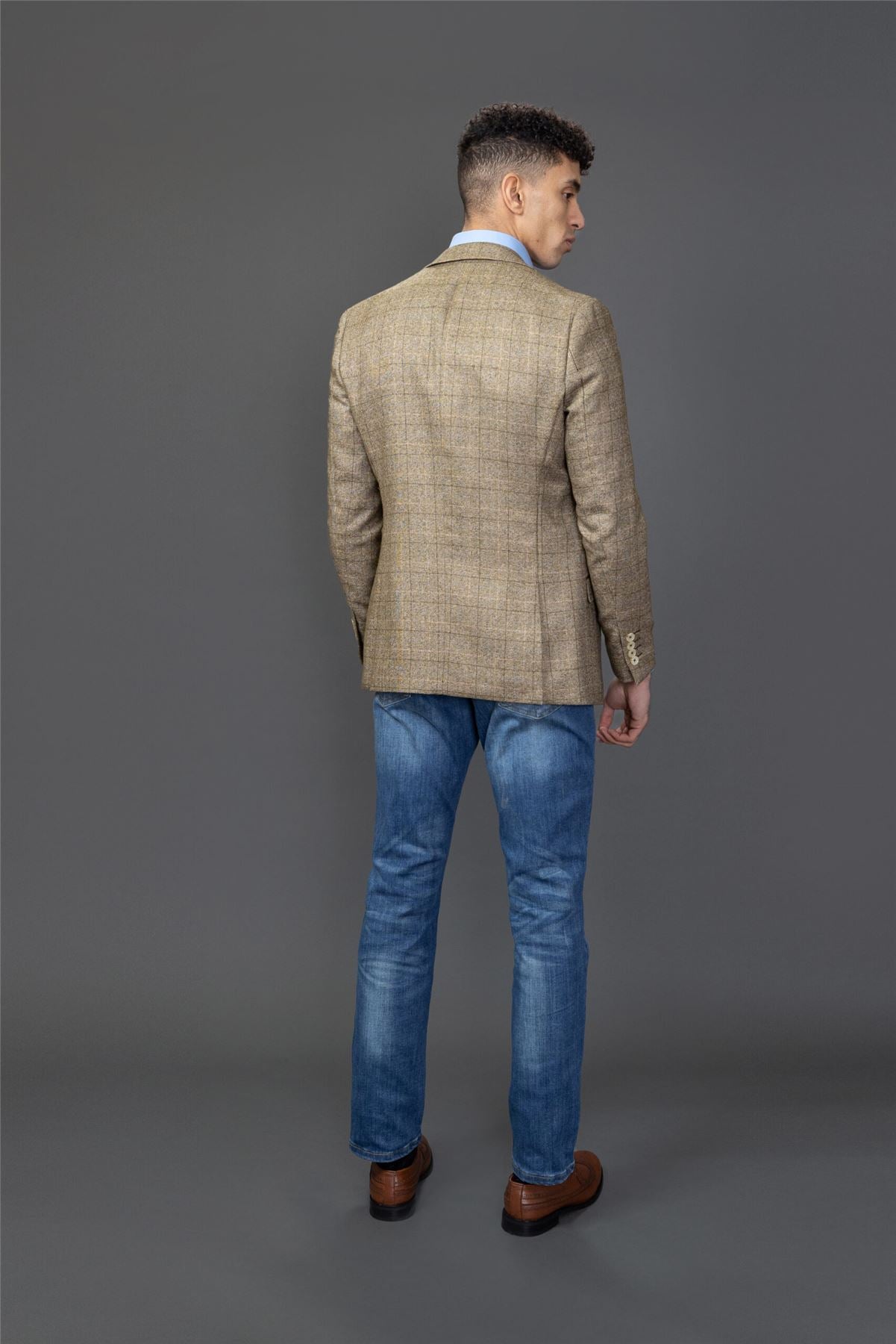 Men's Blazer Brown Check Sport Coat Slim Fit