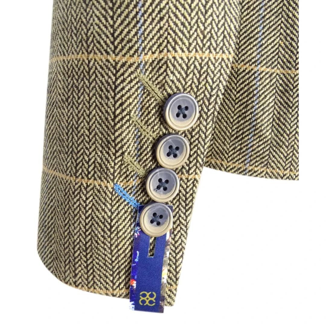 Women Classic Tweed Herringbone Check Tan Brown Slim Fit Vintage peaky blinders - Knighthood Store