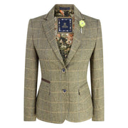 Women Classic Tweed Herringbone Check Tan Brown Slim Fit Vintage peaky blinders - Knighthood Store