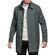 Mens Smart Casual Brando Mac Overcoat Jacket High Collar Zip Button 3/4