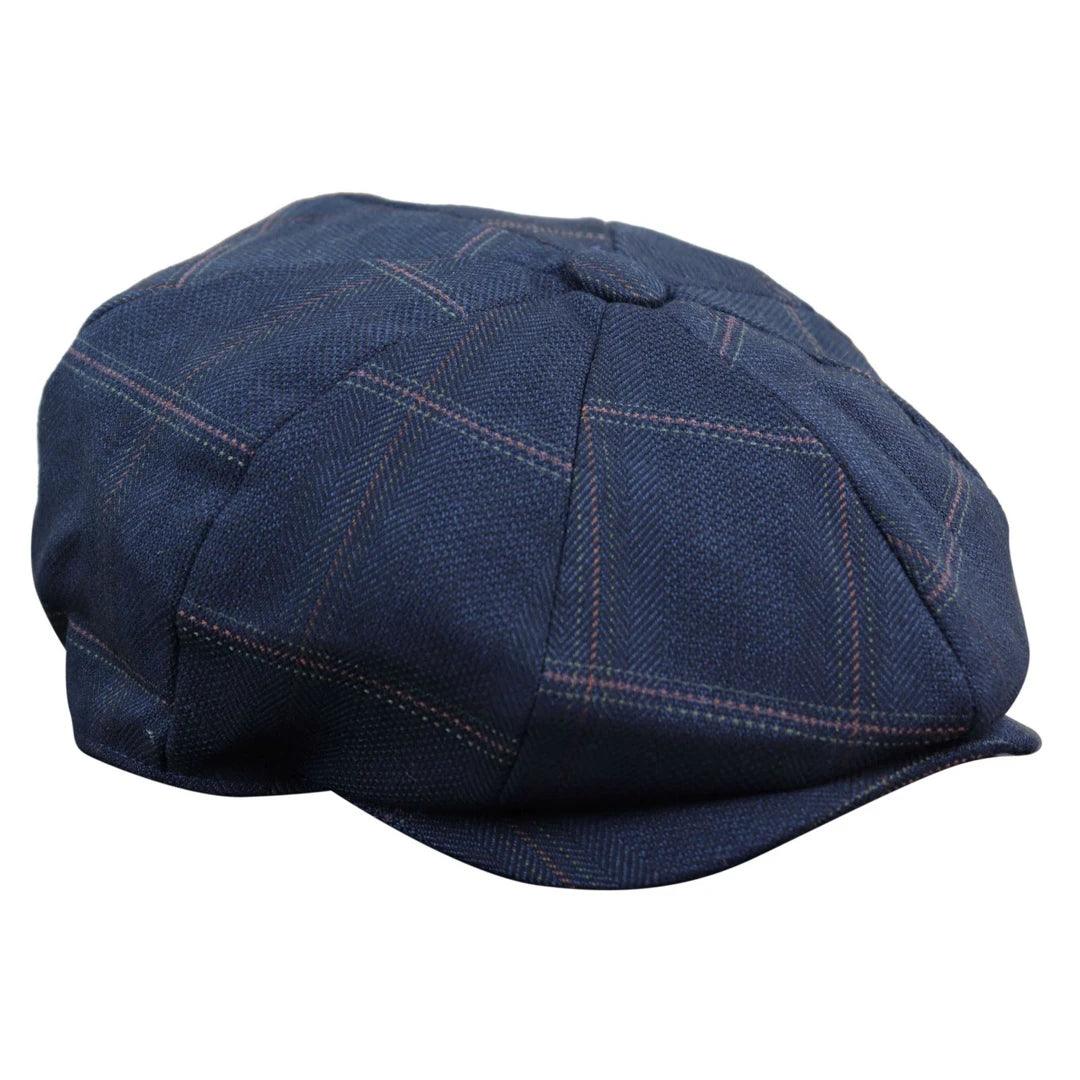 Mens 8 Panel Button Hat Flat Cap Newsboy Baker Boy Check Hat Tweed Blinders - Knighthood Store