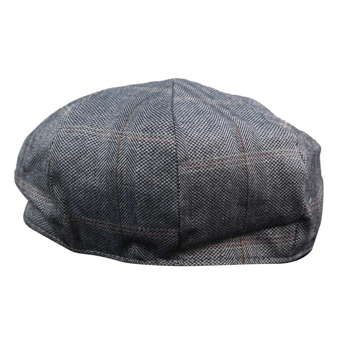 Mens 8 Panel Button Hat Flat Cap Newsboy Baker Boy Check Hat Tweed Blinders - Knighthood Store