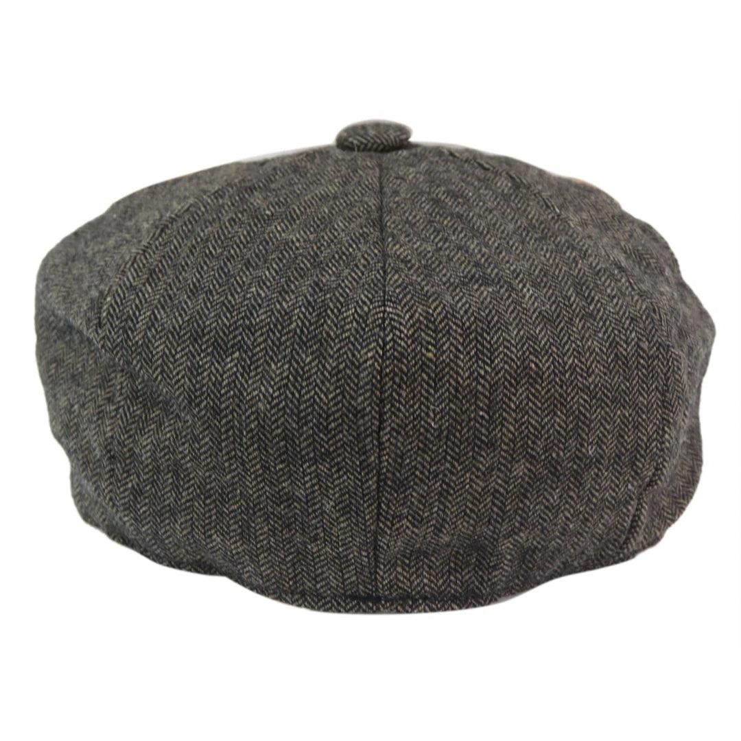 Mens 8 Panel Hat Wool Baker Boy Newsboy Flat Cap Grandad Tweed Check 1920s Peaky - Knighthood Store