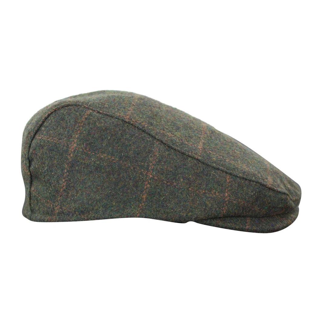 Mens Herringbone Tweed Wool Check Grandad Flat Caps Hats Vintage Green Grey Blue Brown - Knighthood Store
