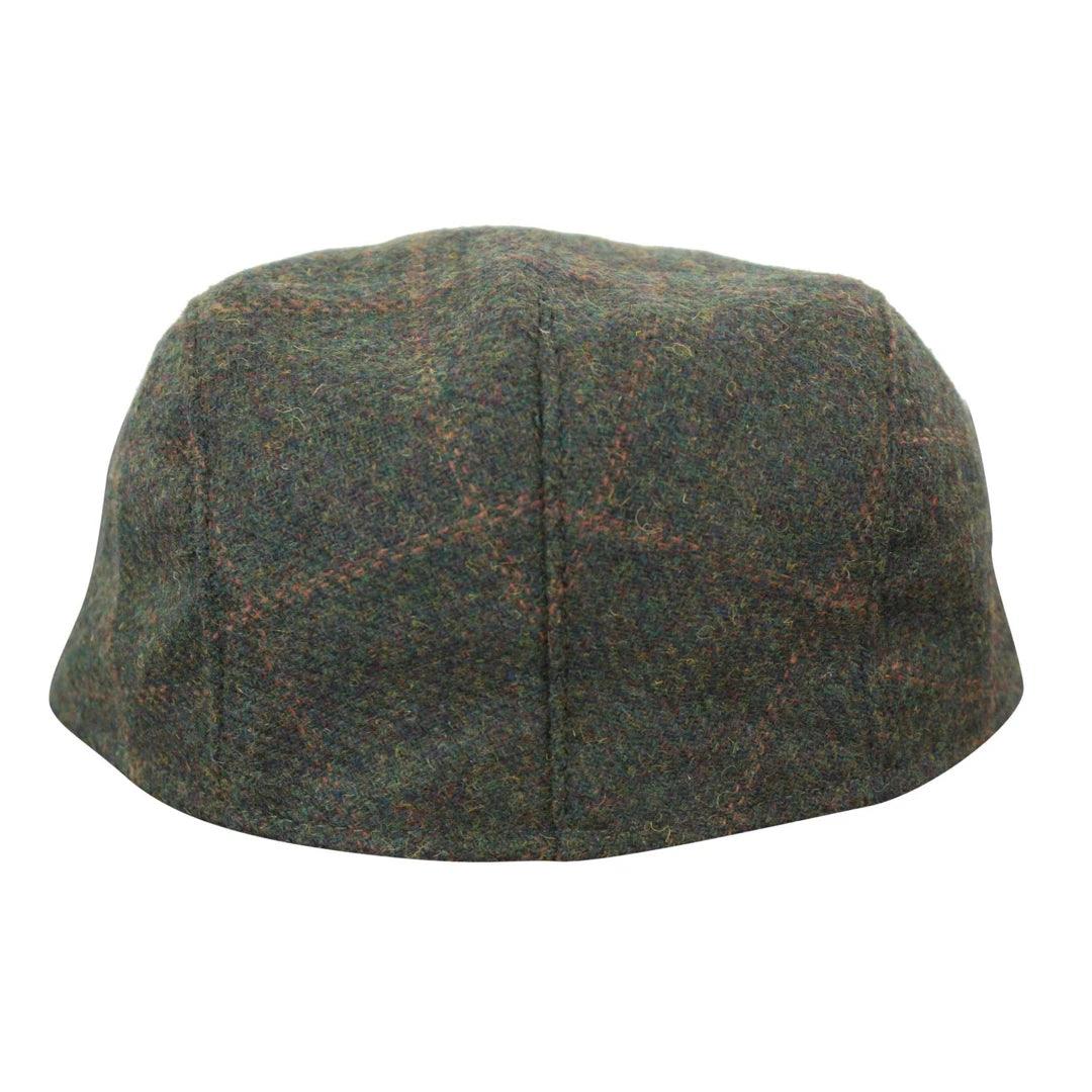 Mens Herringbone Tweed Wool Check Grandad Flat Caps Hats Vintage Green Grey Blue Brown - Knighthood Store