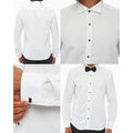 Mens Wing Collar Shirt Tuxedo White Double Cuff Dinner Classic - Knighthood Store