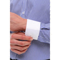 Mens Button Down Stripe Dress Shirt Smart Formal Classic Collar - Knighthood Store