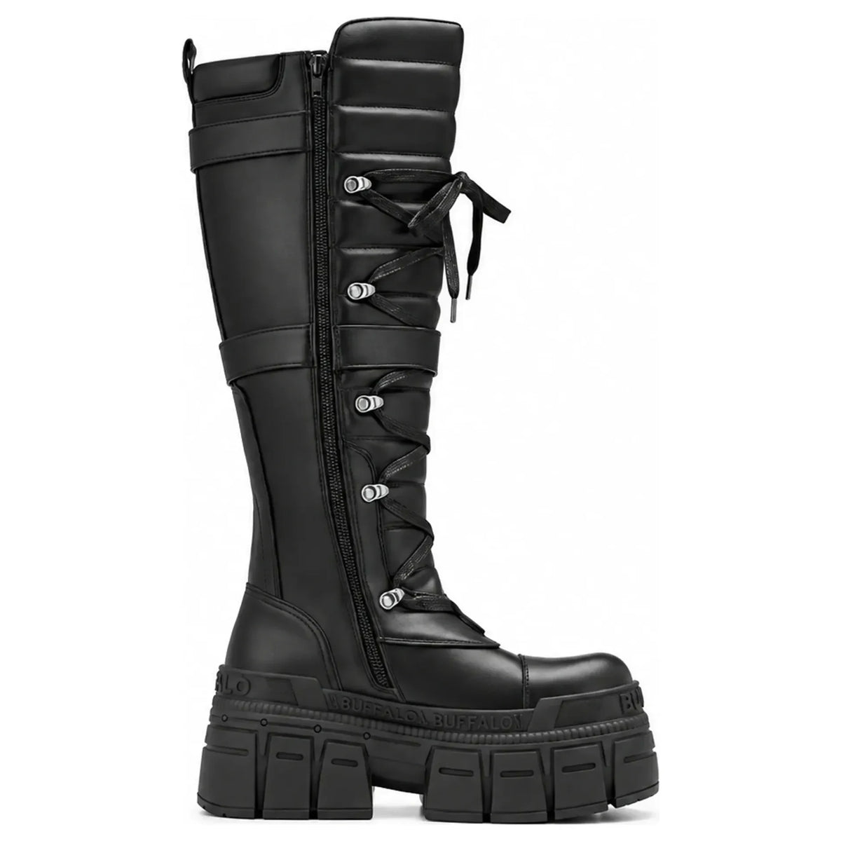 Women's GOSPHER BIKER HI - Women’s Black Platform Knee-High Boots