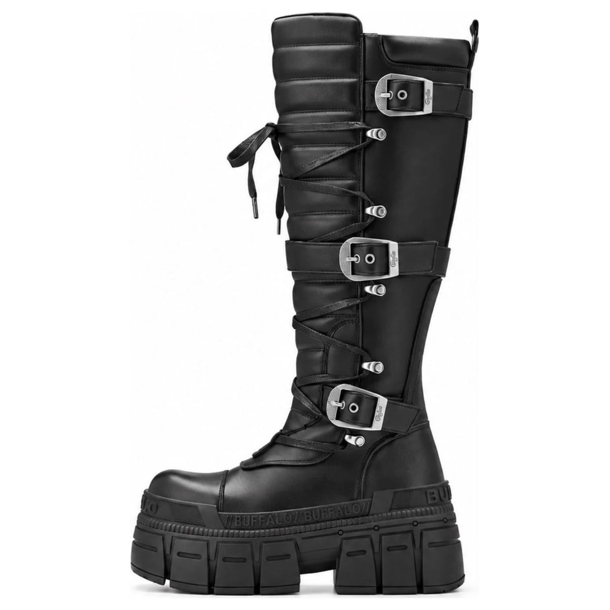 Women's GOSPHER BIKER HI - Women’s Black Platform Knee-High Boots