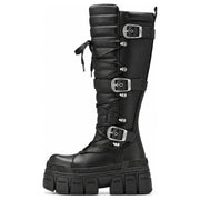 Women's GOSPHER BIKER HI - Women’s Black Platform Knee-High Boots