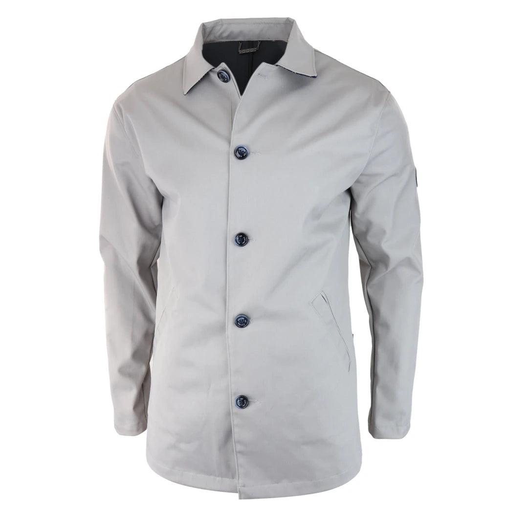 Mens Mid Length Overcoat Jacket Light Weight Smart Casual Beige Navy Mac - Knighthood Store