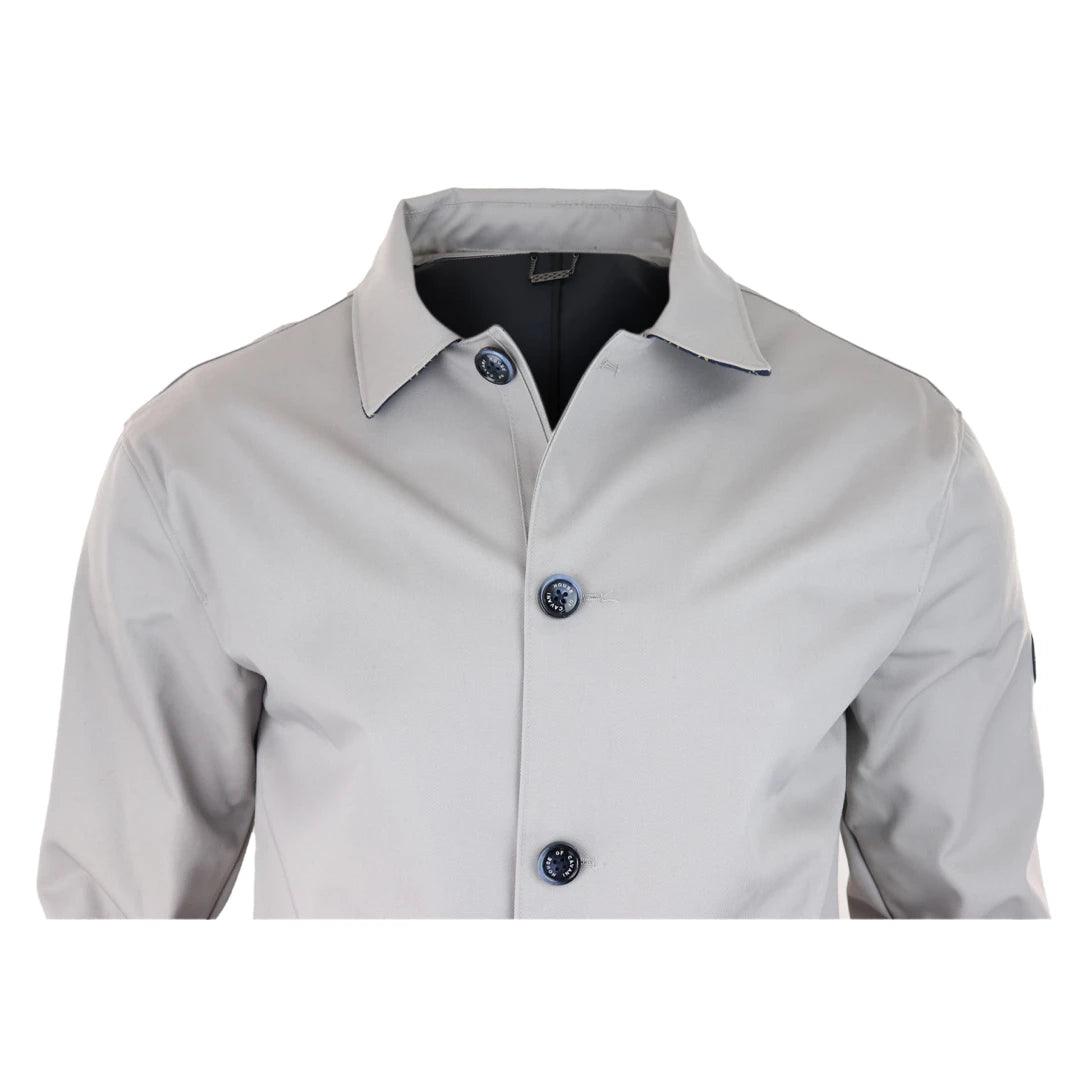 Mens Mid Length Overcoat Jacket Light Weight Smart Casual Beige Navy Mac - Knighthood Store