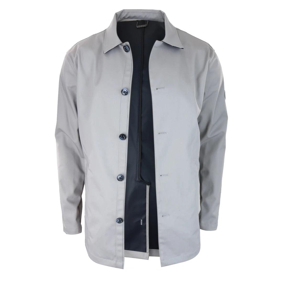 Mens Mid Length Overcoat Jacket Light Weight Smart Casual Beige Navy Mac - Knighthood Store