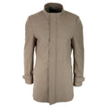 Mens 3/4 Long Overcoat Jacket Coat Removable Hood Smart Casual Winter Warm Wool - Knighthood Store
