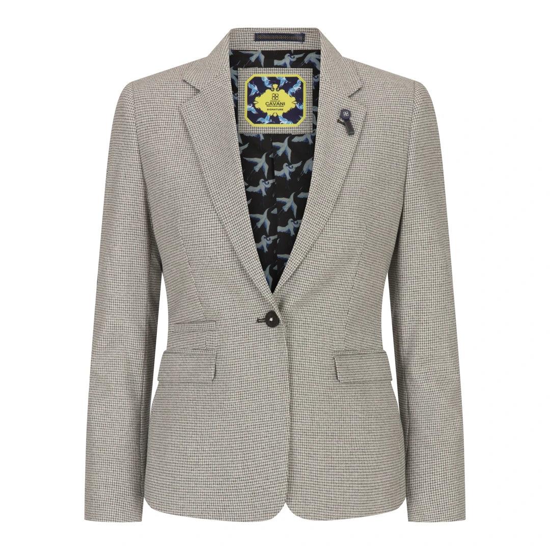 Ladies Tweed Beige Blazer Wool Classic Hunting Jacket Vintage 1920s Retro - Knighthood Store