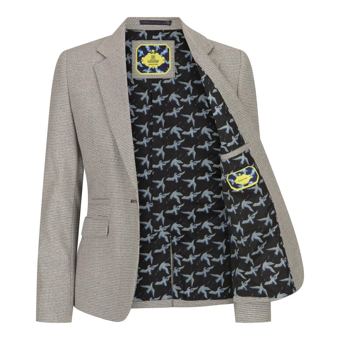 Ladies Tweed Beige Blazer Wool Classic Hunting Jacket Vintage 1920s Retro - Knighthood Store