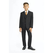 Boys Suit Black 3 Piece Tailored Fit Classic Formal Outfit