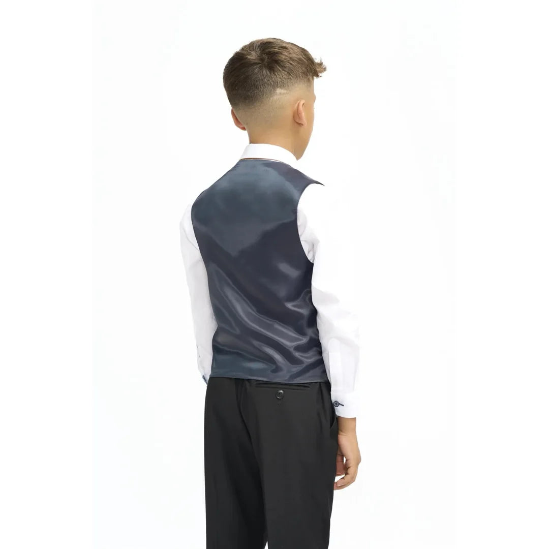 Boys Suit Black 3 Piece Tailored Fit Classic Formal Outfit
