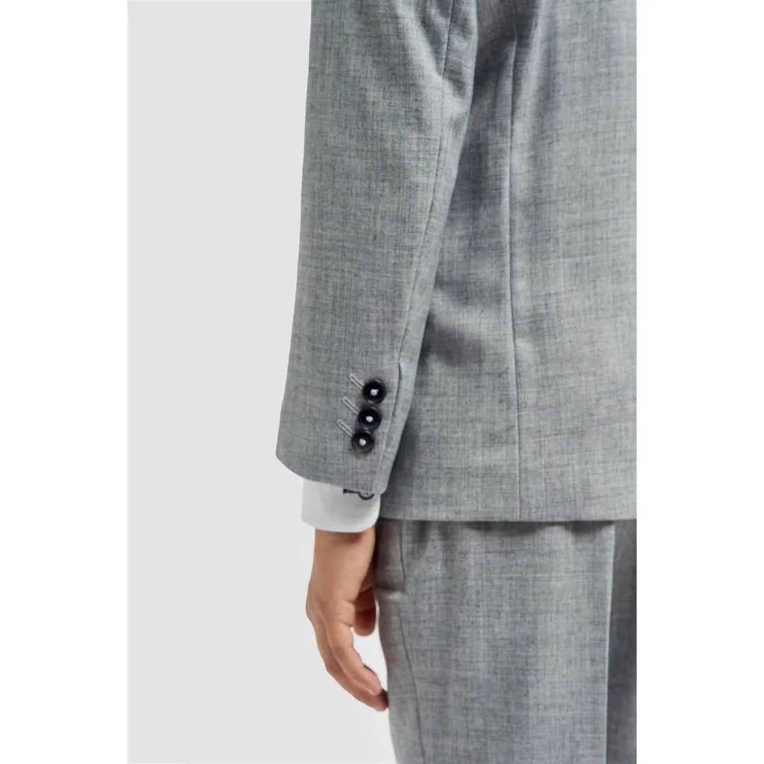 Boys Suit Grey 3 Piece Tailored Fit Classic Formal Outfit