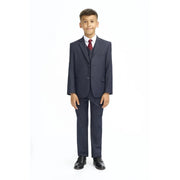 Boys Suit Navy 3 Piece Tailored Fit Classic Formal Outfit