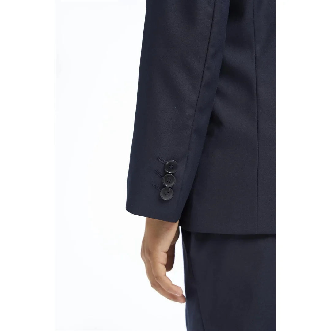 Boys Suit Navy 3 Piece Tailored Fit Classic Formal Outfit