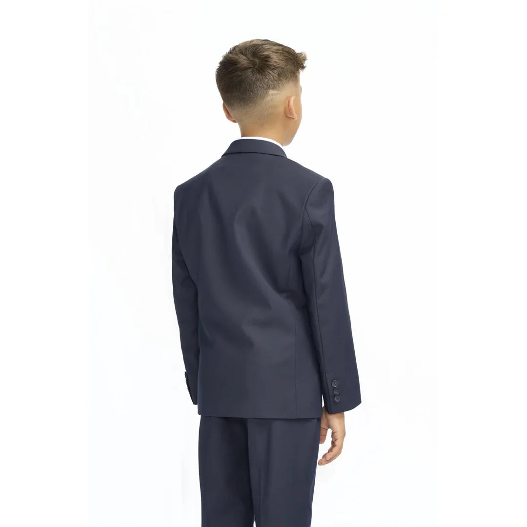 Boys Suit Navy 3 Piece Tailored Fit Classic Formal Outfit