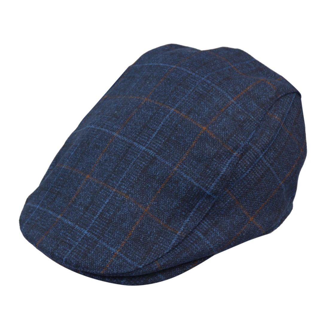 Mens Grandad Baker Flat Cap 8 Panel Tweed Vintage Classic Smart Casual 1920s - Knighthood Store