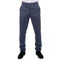 Mens Trousers Blue Prince Of Wales Check Tailored Fit Summer Classic Vintage - Knighthood Store