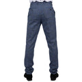 Mens Trousers Blue Prince Of Wales Check Tailored Fit Summer Classic Vintage - Knighthood Store