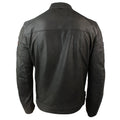 Mens Vintage Brown Leather Racer Badge Biker Jacket Washed Distressed Slim Fit - Knighthood Store