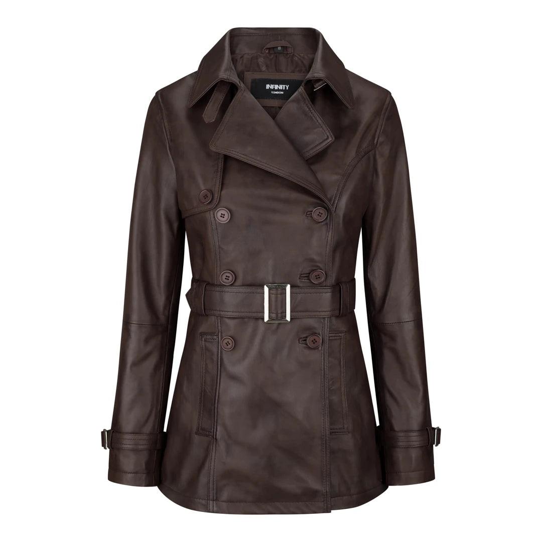 Women's Black Superior Leather Biker Jacket Coat Vintage Retro Design - Knighthood Store