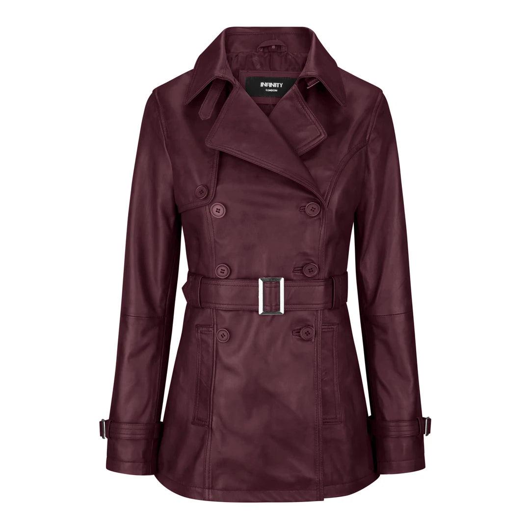 Women's Black Superior Leather Biker Jacket Coat Vintage Retro Design - Knighthood Store