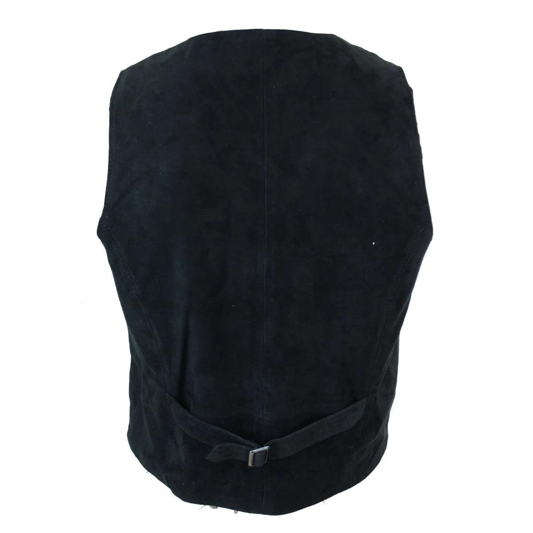 Mens Waistcoat Gilet Real Genuine Suede Leather Retro Vintage Western Vest - Knighthood Store