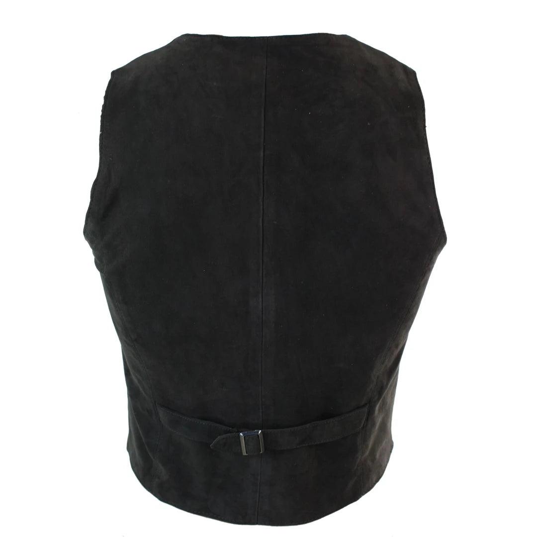 Mens Waistcoat Gilet Real Genuine Suede Leather Retro Vintage Western Vest - Knighthood Store