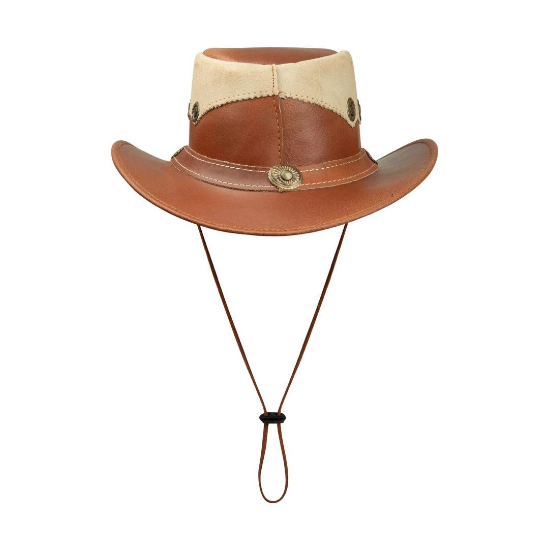 Leather Suede HAT Aussie Bush Cowboy Riding Classic Western Outback Brown - Knighthood Store