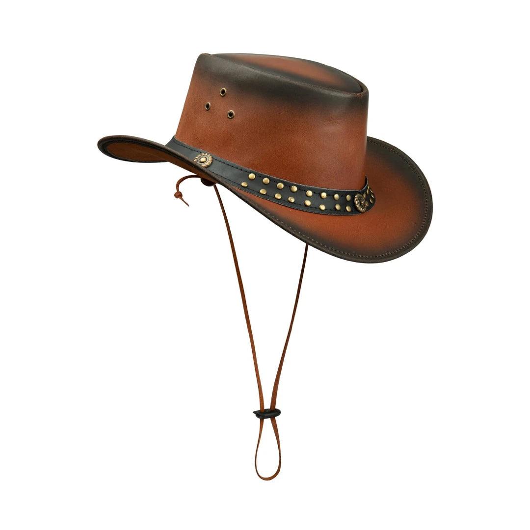 Australian Unisex Western Cowboy Outback Real Leather Aussie Bush Hat Vintage - Knighthood Store