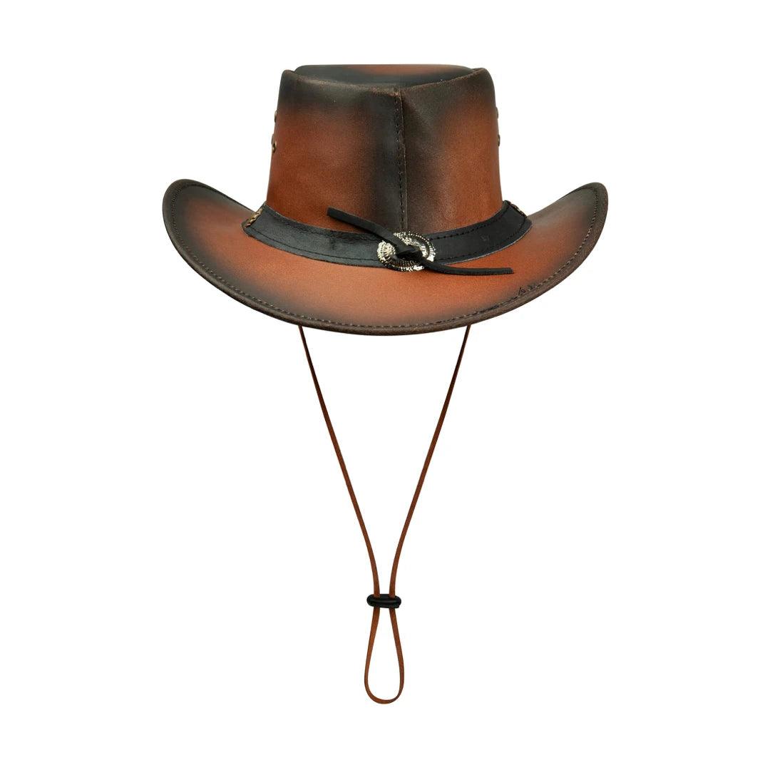 Australian Unisex Western Cowboy Outback Real Leather Aussie Bush Hat Vintage - Knighthood Store