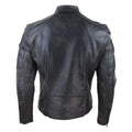 Mens Real Leather Zipped Biker Jacket Vintage Washed Black Brown Distressed Vintage - Knighthood Store