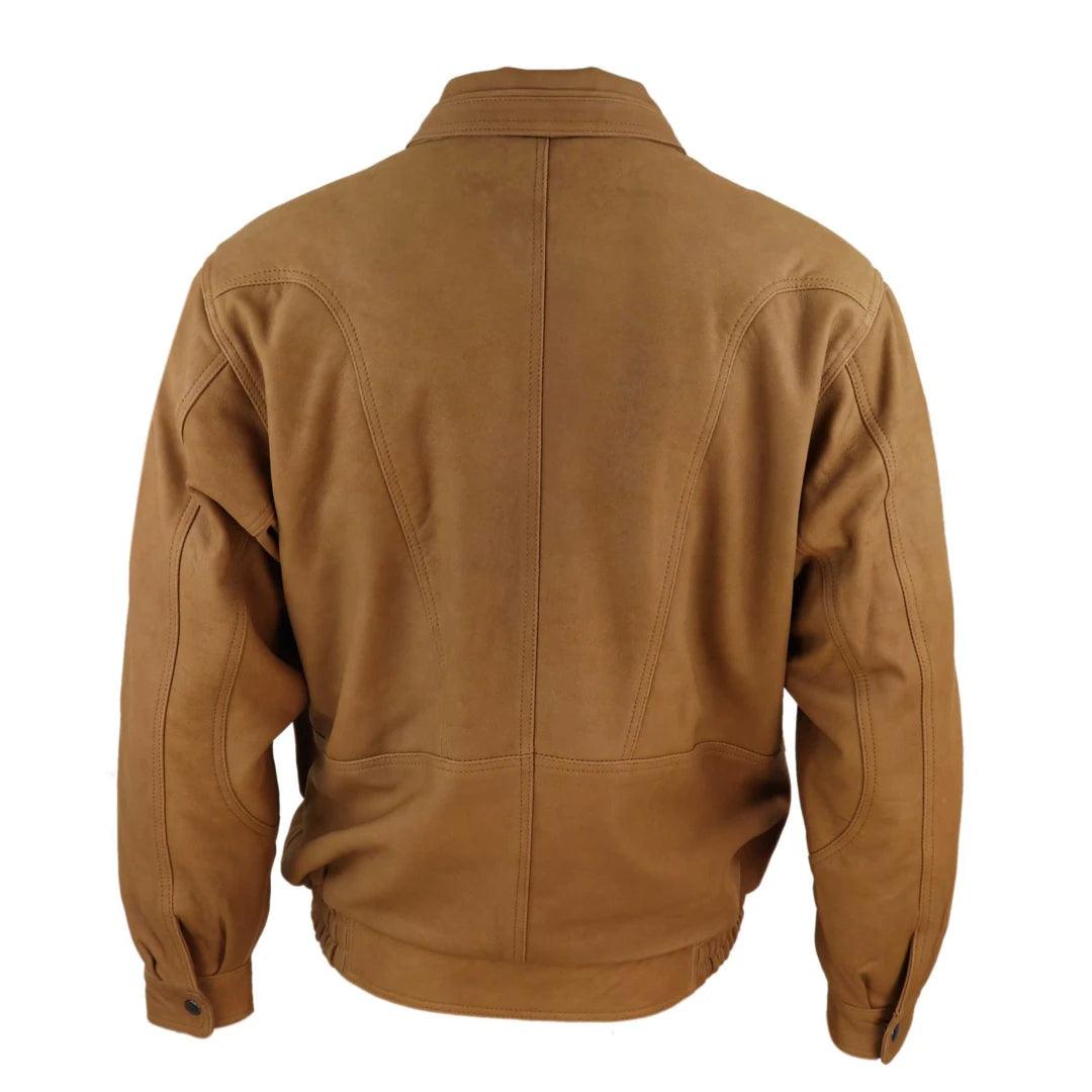 Mens Classic Bomber Black Nubuck Washed Brown Real Leather Jacket - Knighthood Store