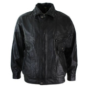 Mens Classic Bomber Black Nubuck Washed Brown Real Leather Jacket - Knighthood Store