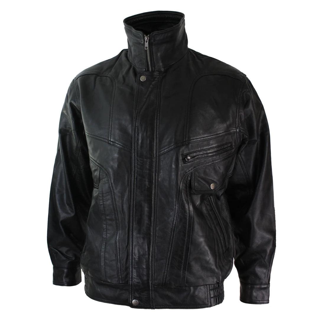 Mens Classic Bomber Black Nubuck Washed Brown Real Leather Jacket - Knighthood Store