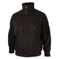 Mens Classic Bomber Black Nubuck Washed Brown Real Leather Jacket - Knighthood Store