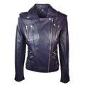 Womens Ladies Real Soft Leather Racing Style Biker Jacket - Knighthood Store