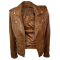 Womens Ladies Real Soft Leather Racing Style Biker Jacket - Knighthood Store